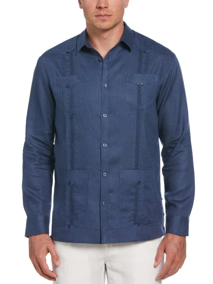 Linen Guayabera Shirt (Ensign Blue) 