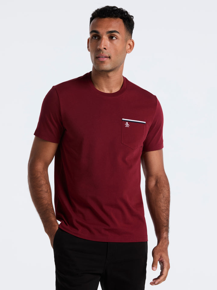 Jersey Earl Tape Tipped Pocket Tee (Cabernet) 