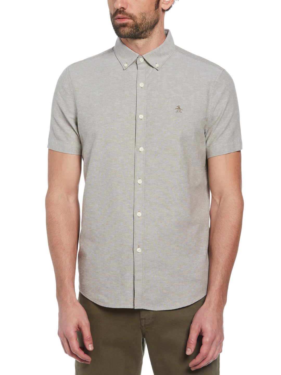 Short Sleeve Oxford Shirt (Dusty Olive) 