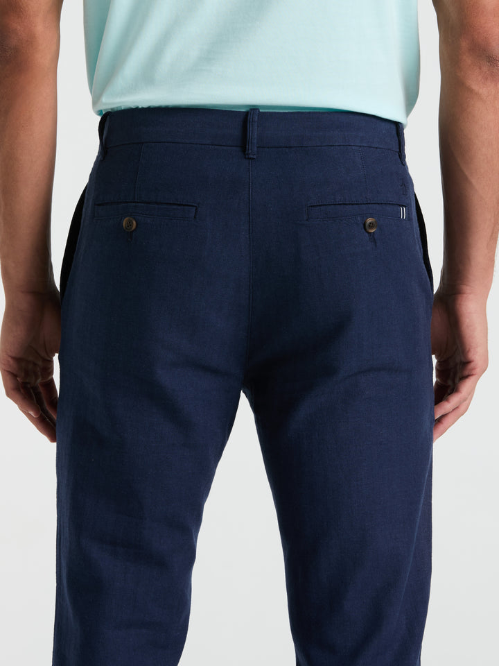 Linen Blend Chino Pant (Sargasso Sea) 