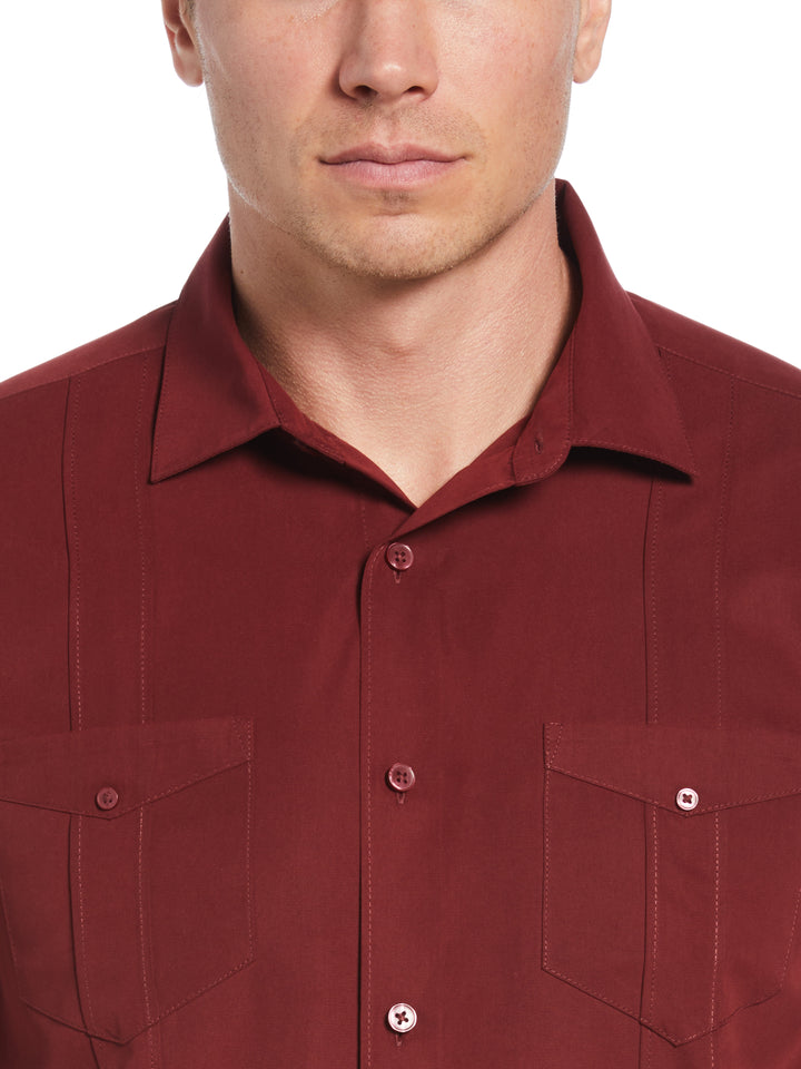 Two-Pocket Double Pintuck Shirt (Cabernet) 
