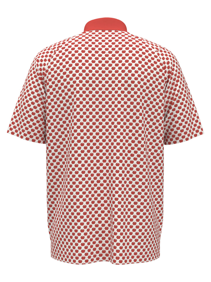 View Master Print Golf Polo (Spiced Coral) 
