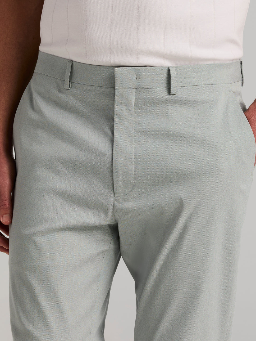 Slim Fit Stretch Flat Front Dress Pant (Light Green) 