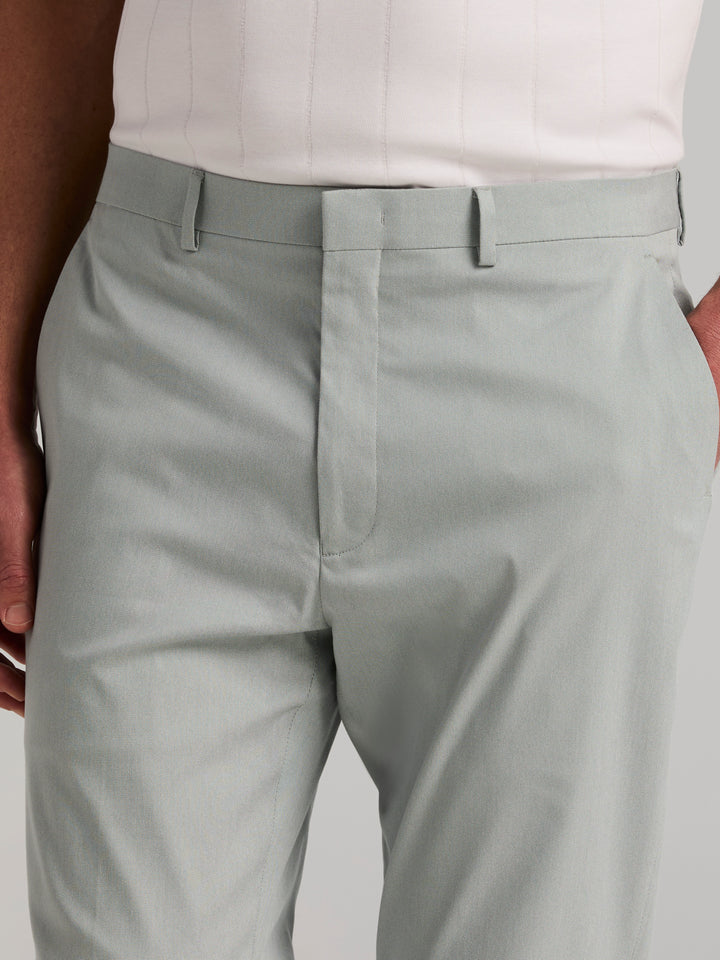 Slim Fit Stretch Flat Front Dress Pant (Light Green) 