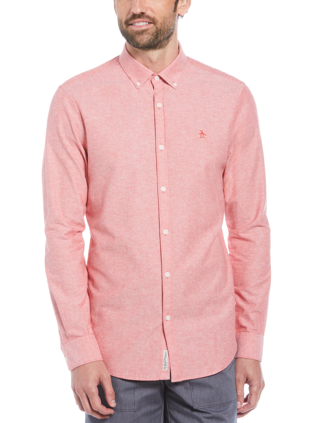 Oxford Long Sleeve Button-Down Shirt (Salsa) 