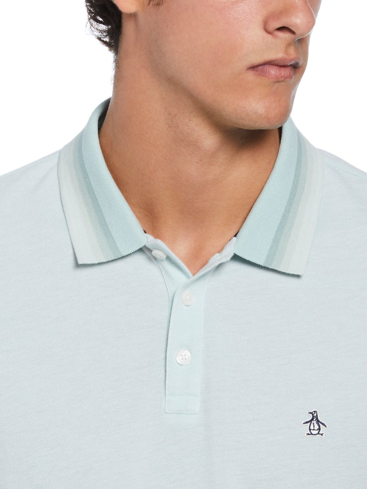Pique Polo with Tipping (Blue Haze) 