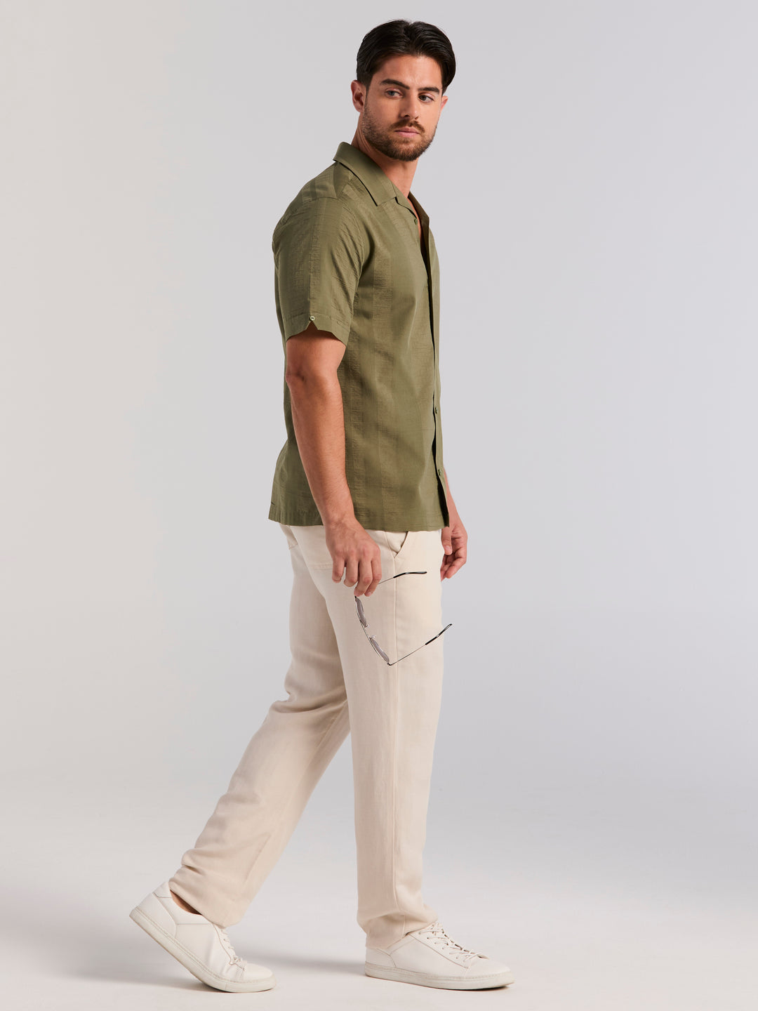 Seersucker Texture Shirt (Olivine) 