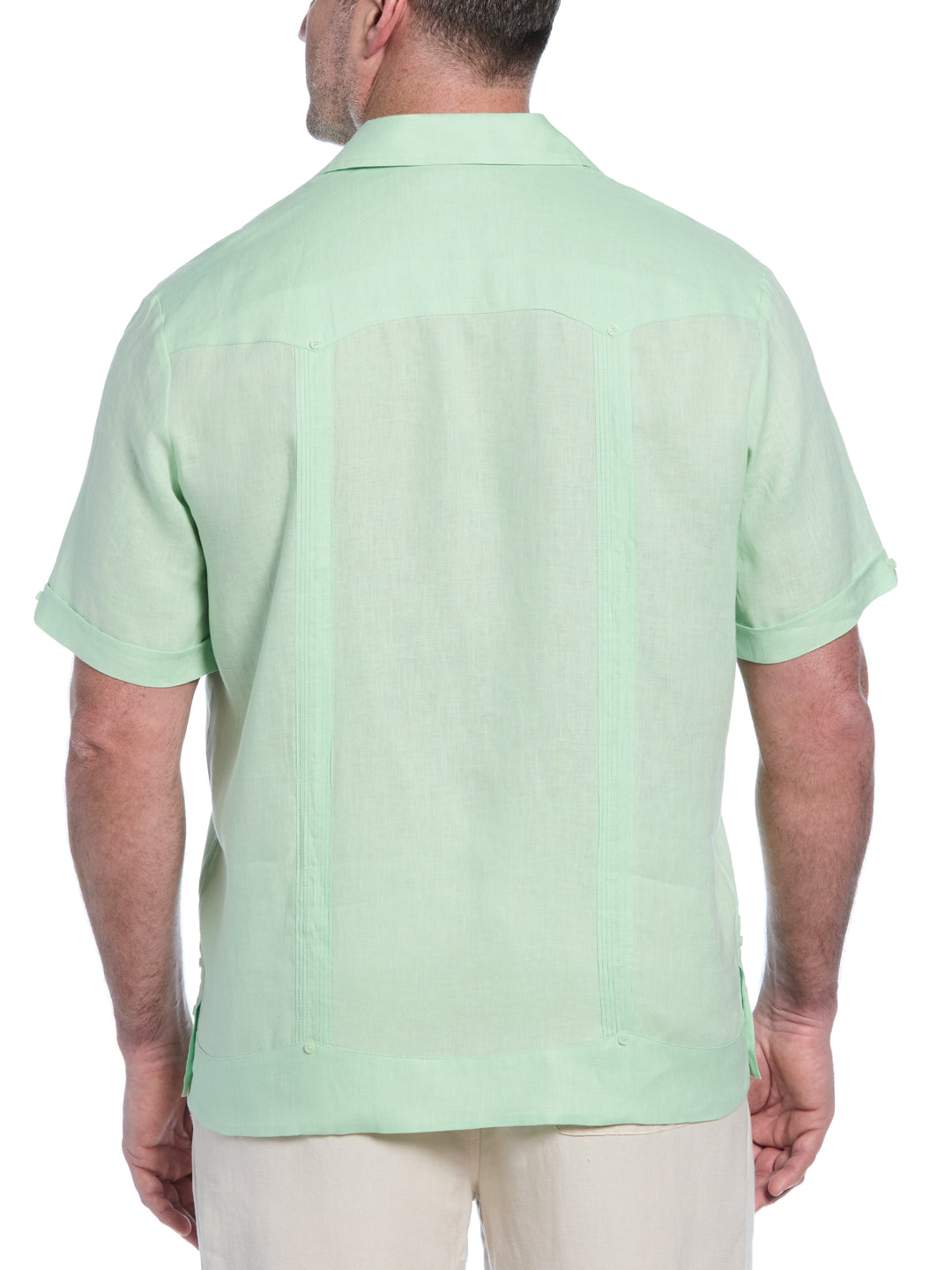 Linen Guayabera Shirt (Pastel Green) 