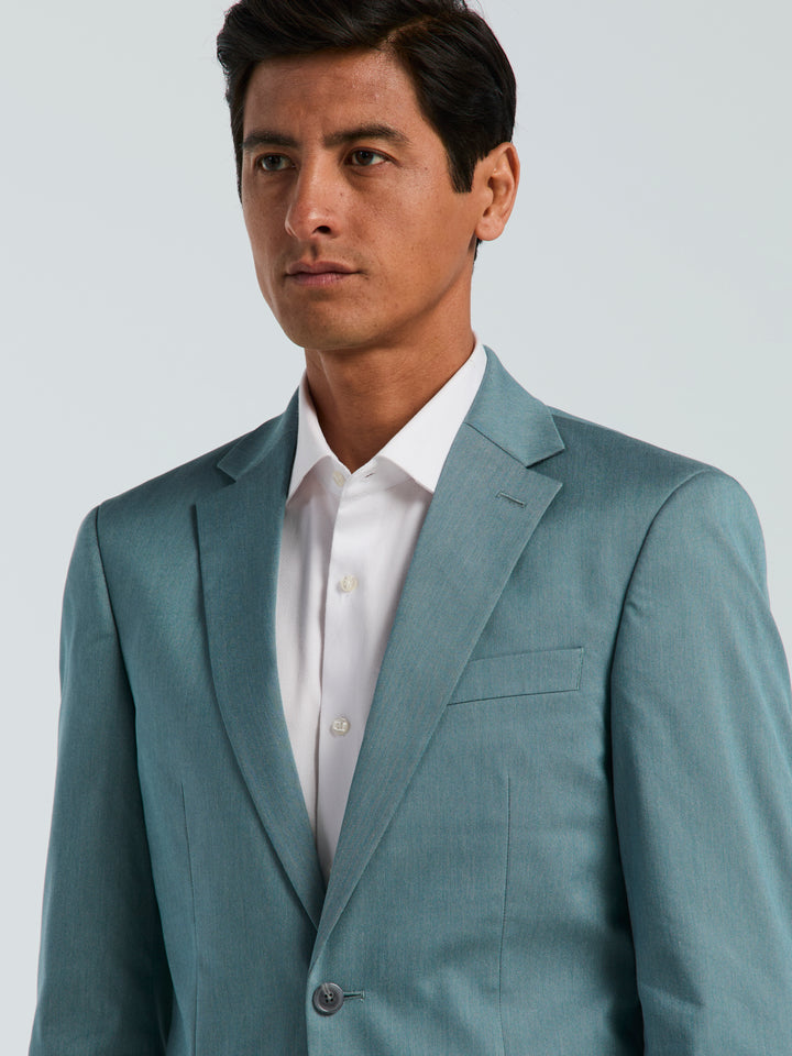 Slim Fit Textured Suit Jacket (Teal) 