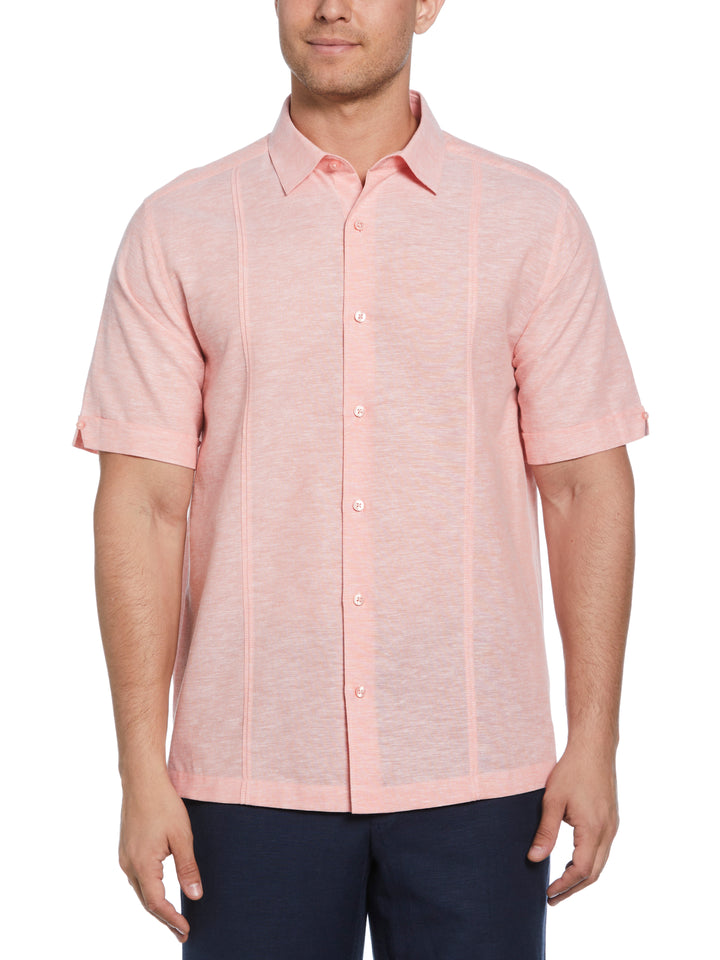 Linen Blend Tuck Panel Shirt (Lantana) 