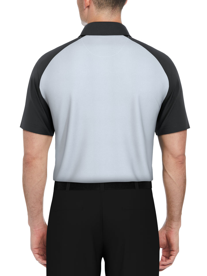 Textured Color Block Golf Polo (Caviar) 