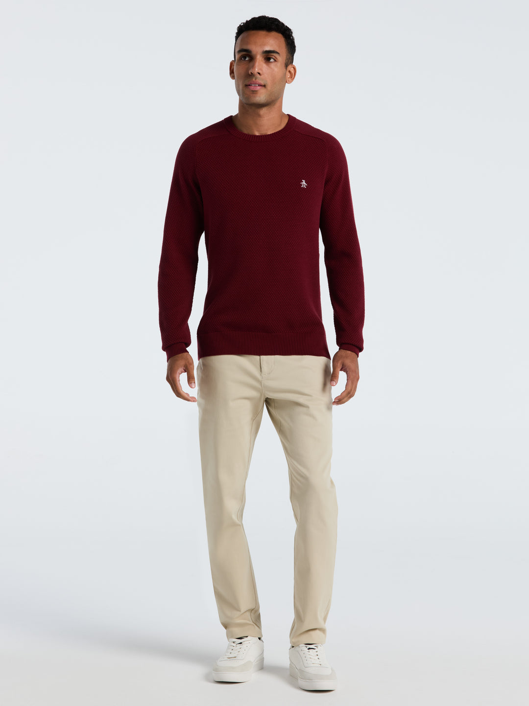 Cotton Bubble Stitch Sweater (Cabernet) 