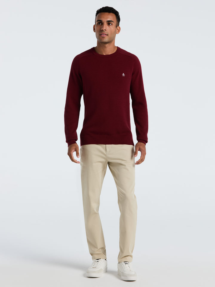 Cotton Bubble Stitch Sweater (Cabernet) 