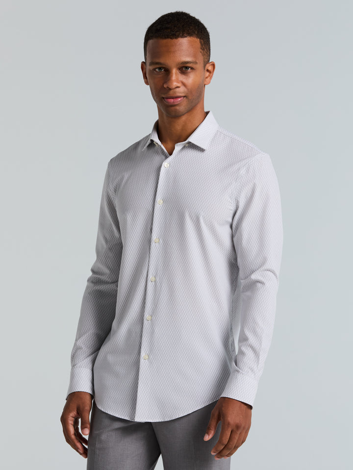 Slim Fit Diamond Geo Print Shirt (Chiseled Stone) 