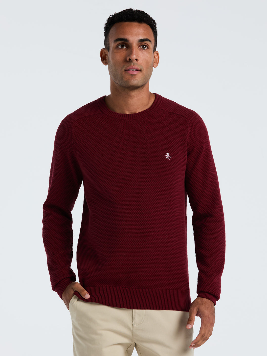 Cotton Bubble Stitch Sweater (Cabernet) 
