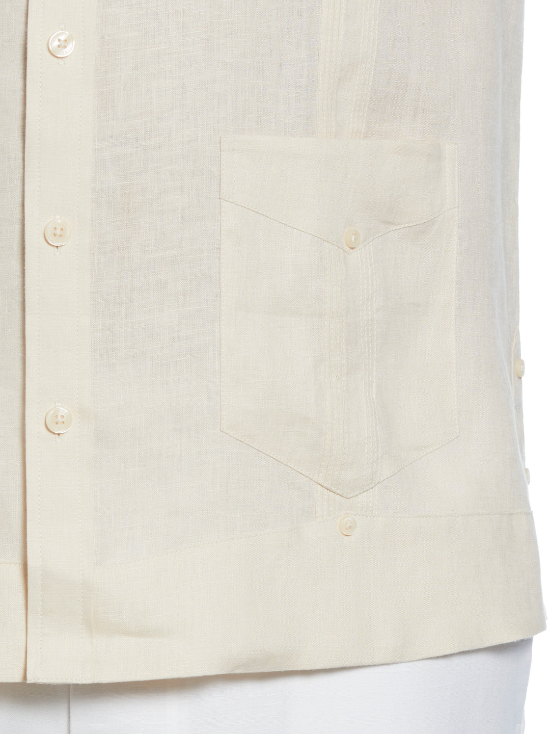 Big & Tall Linen Guayabera Shirt (Whitecap Gray) 