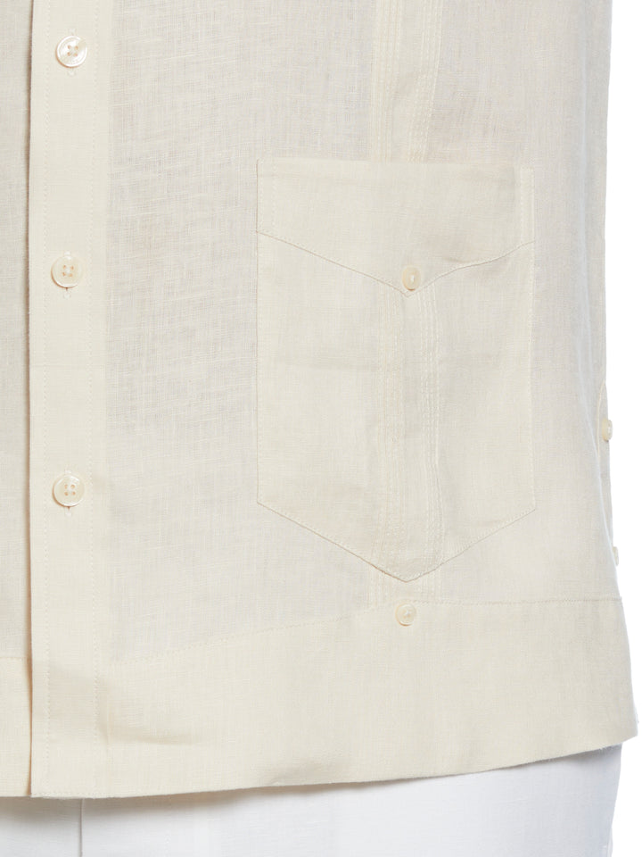Big & Tall Linen Guayabera Shirt (Whitecap Gray) 