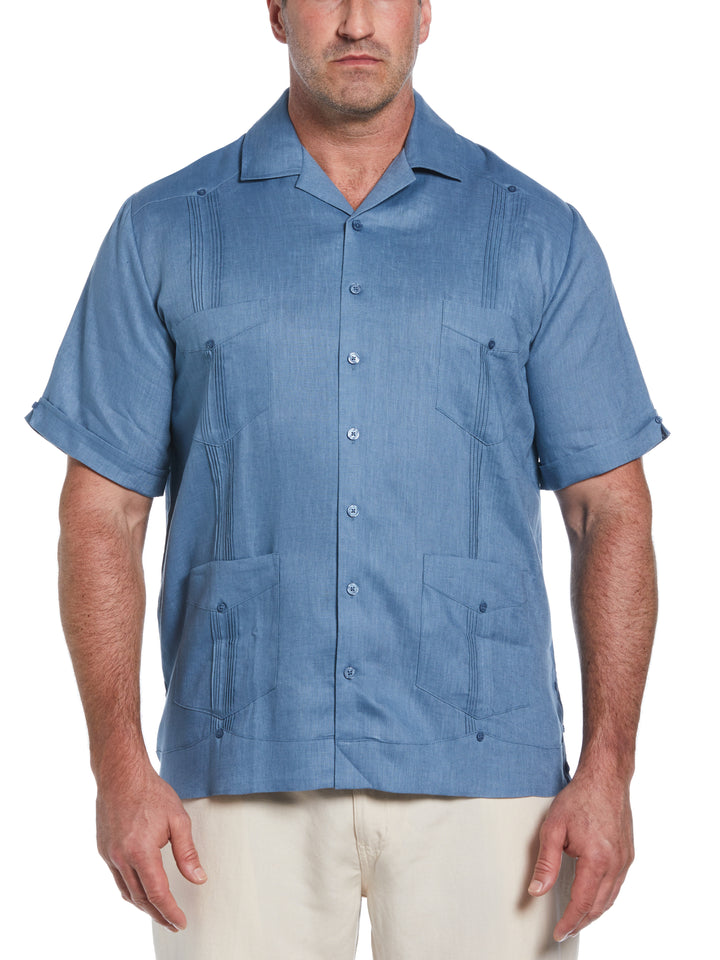 Linen Guayabera Shirt (Captains Blue) 