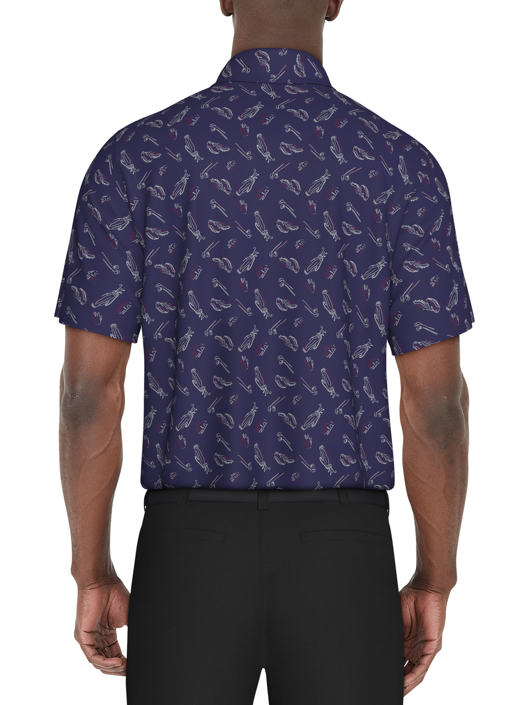 Solarized Golf Print Golf Polo (Clematis Blue) 