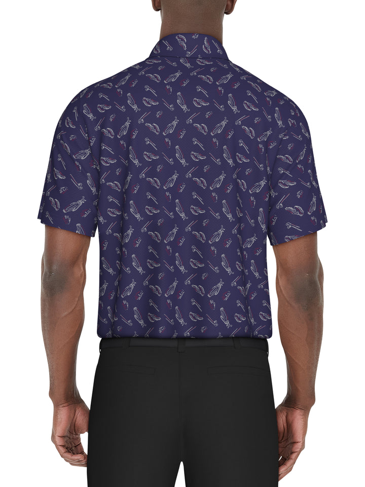 Solarized Golf Print Golf Polo (Clematis Blue) 