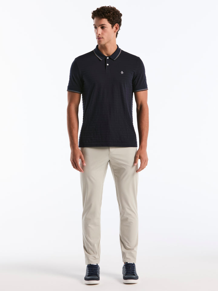 Solid Striped Polo Shirt (Dark Sapphire) 