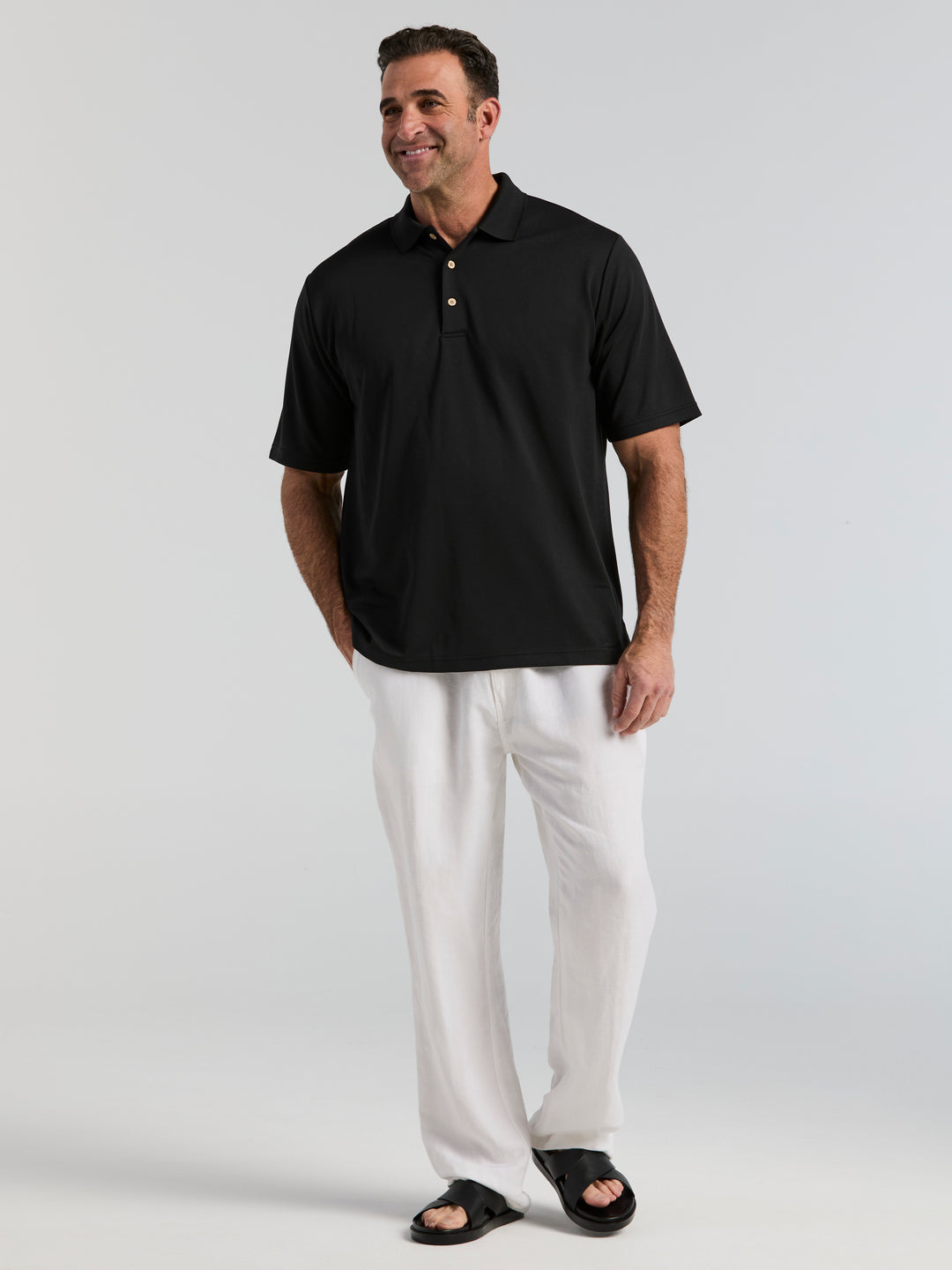 Big & Tall Ottoman Polo Shirt (Jet Black) 