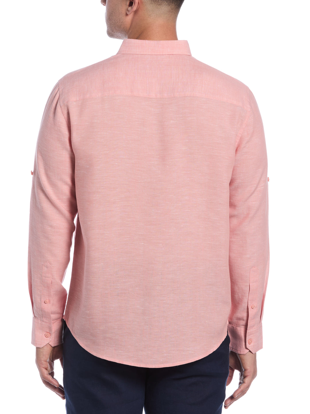 Linen Blend Wrinkle-Resistant Shirt (Terra Cotta) 