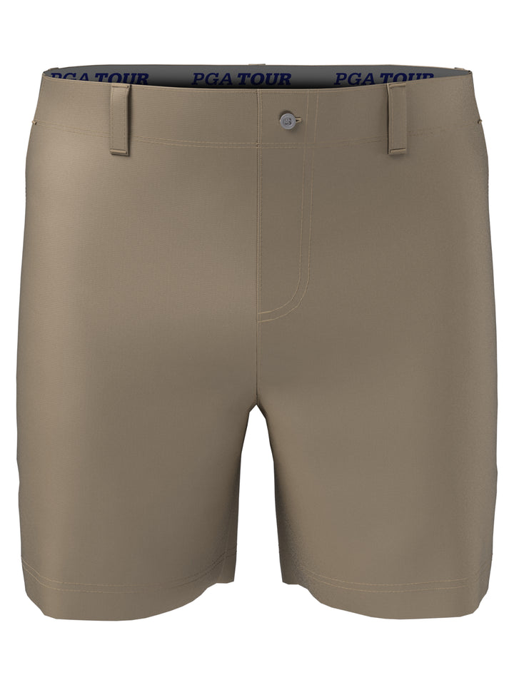 7” Flat Front Golf Short with Active Waistband (Chinchilla) 