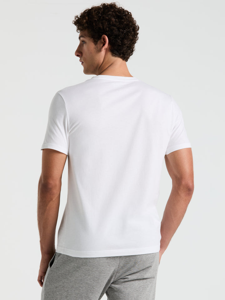 3D Dot Penguin Jersey Graphic Tee (Bright White/Dk Sapph) 