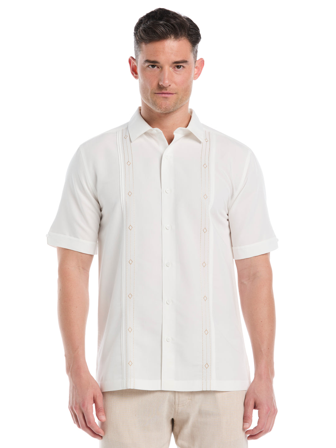 Embroidered Panel Shirt (Egret) 