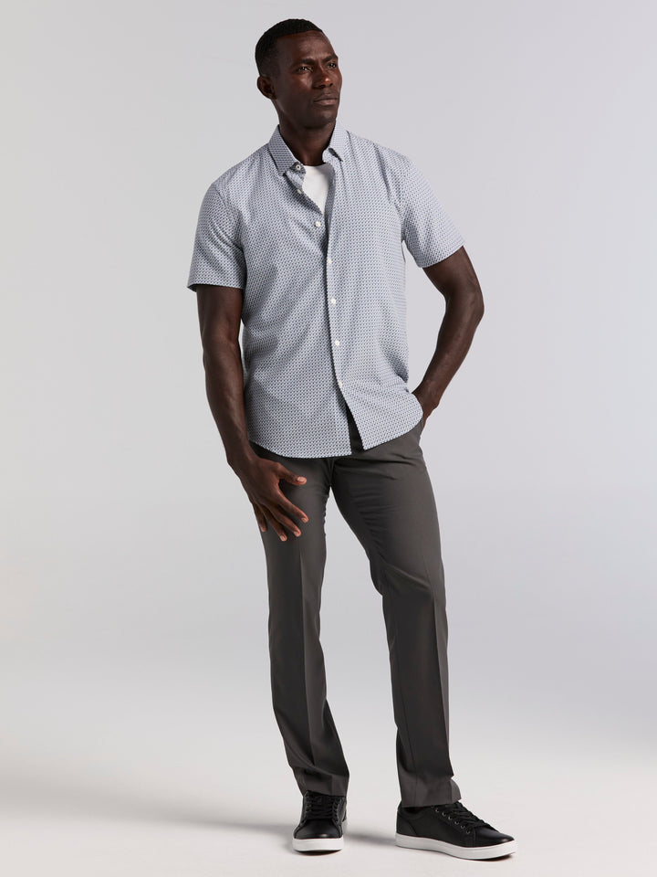 Slim Fit Cube Geometric Print Shirt (Chiseled Stone) 