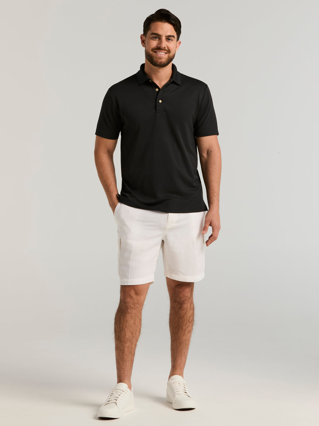 Wicking Ottoman Golf Polo Shirt (Jet Black) 