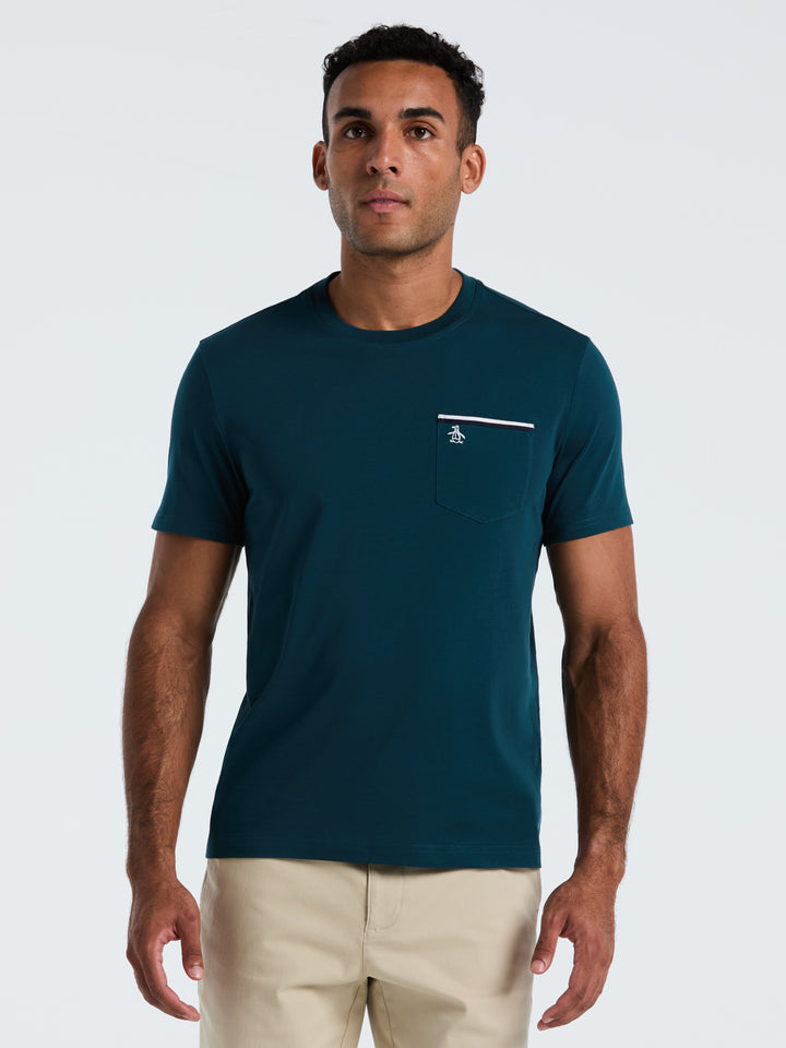Jersey Earl Tape Tipped Pocket Tee (Reflecting Pond) 