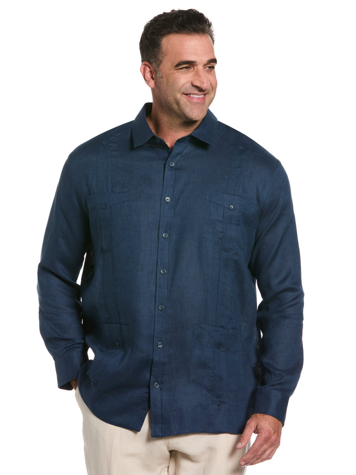 Big & Tall Linen Guayabera Shirt (Titan) 