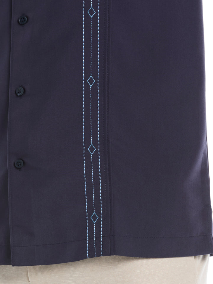 Embroidered Panel Shirt (Mood Indigo) 