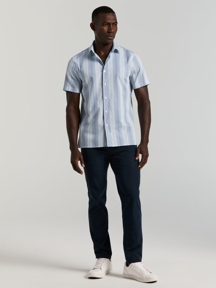 Multi-Tonal Vertical Stripe Shirt (Heritage Blue) 