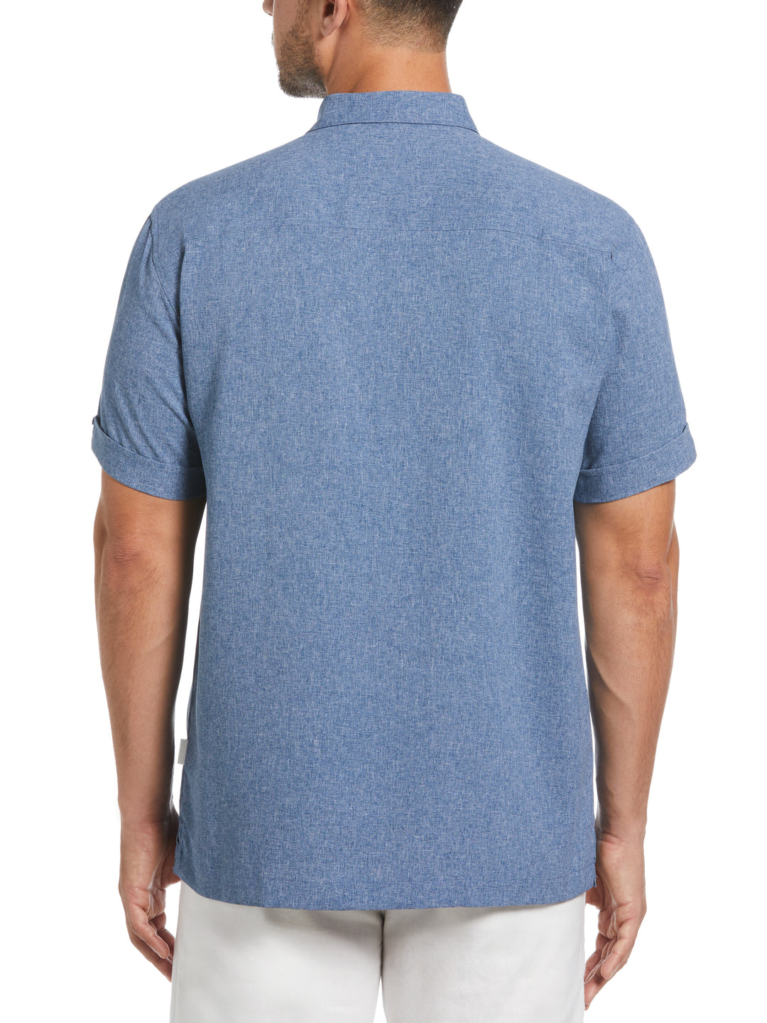 Two-Tone Cross Tuck Chambray Shirt (Estate Blue) 