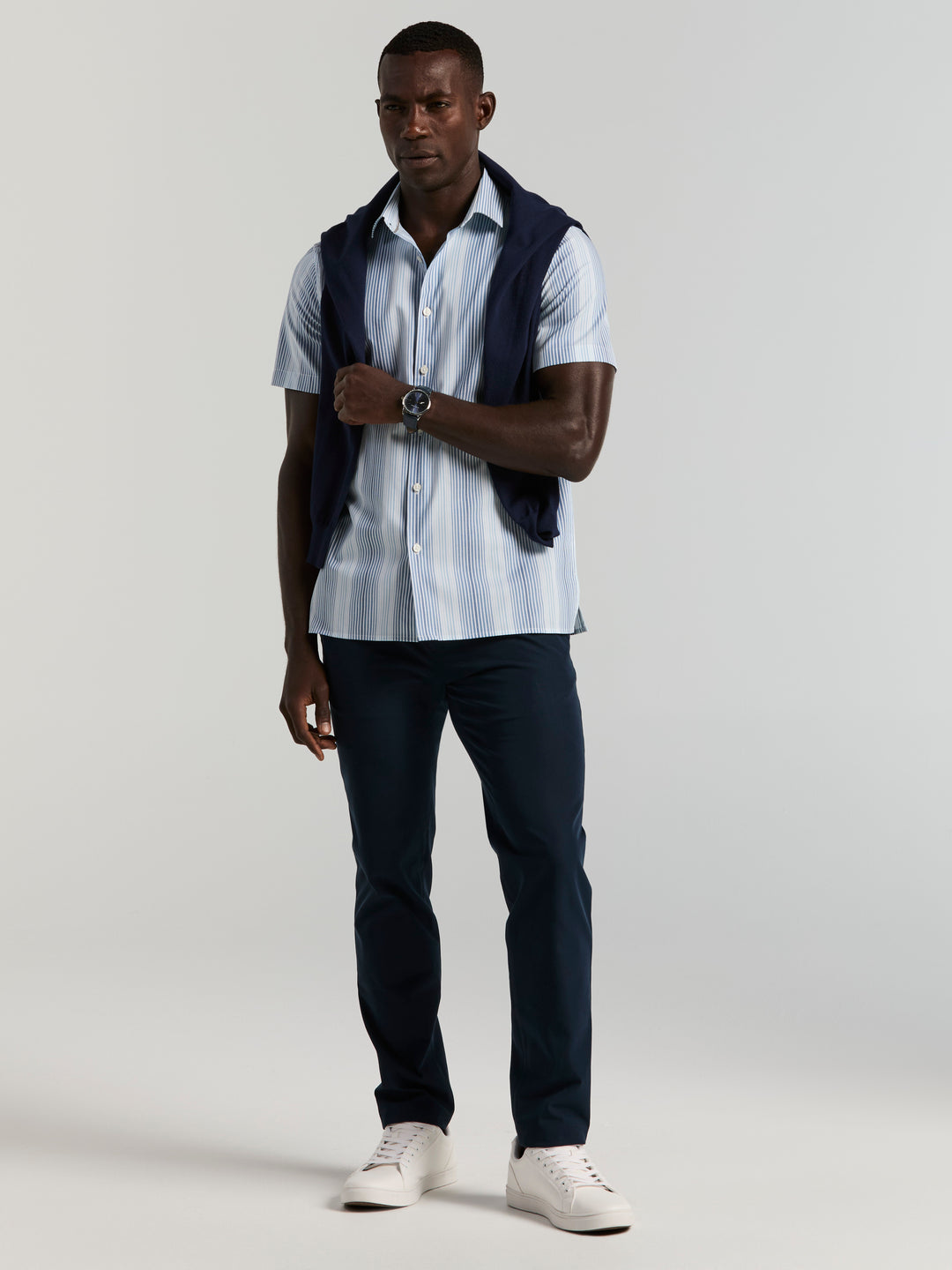 Multi-Tonal Vertical Stripe Shirt (Heritage Blue) 