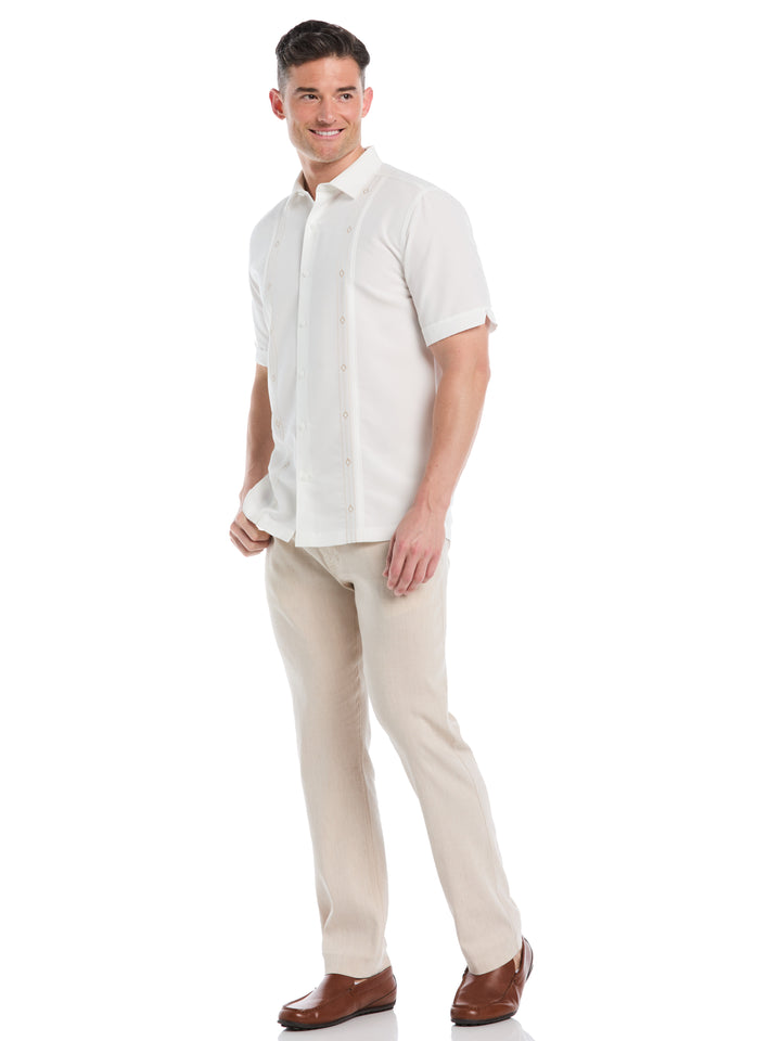 Embroidered Panel Shirt (Egret) 