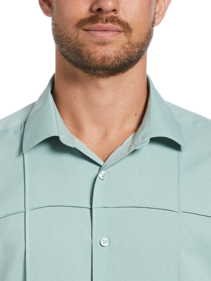 Two-Tone Cross Tuck Chambray Shirt (Blue Surf) 