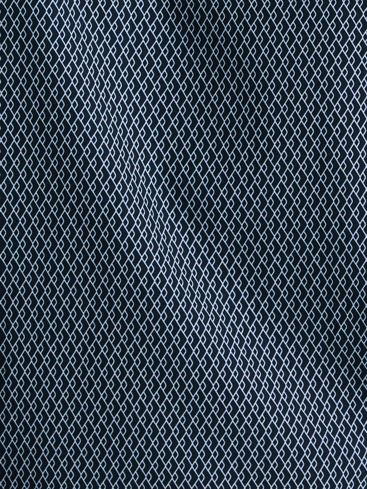 Slim Fit Diamond Geo Print Shirt (Dark Sapphire)