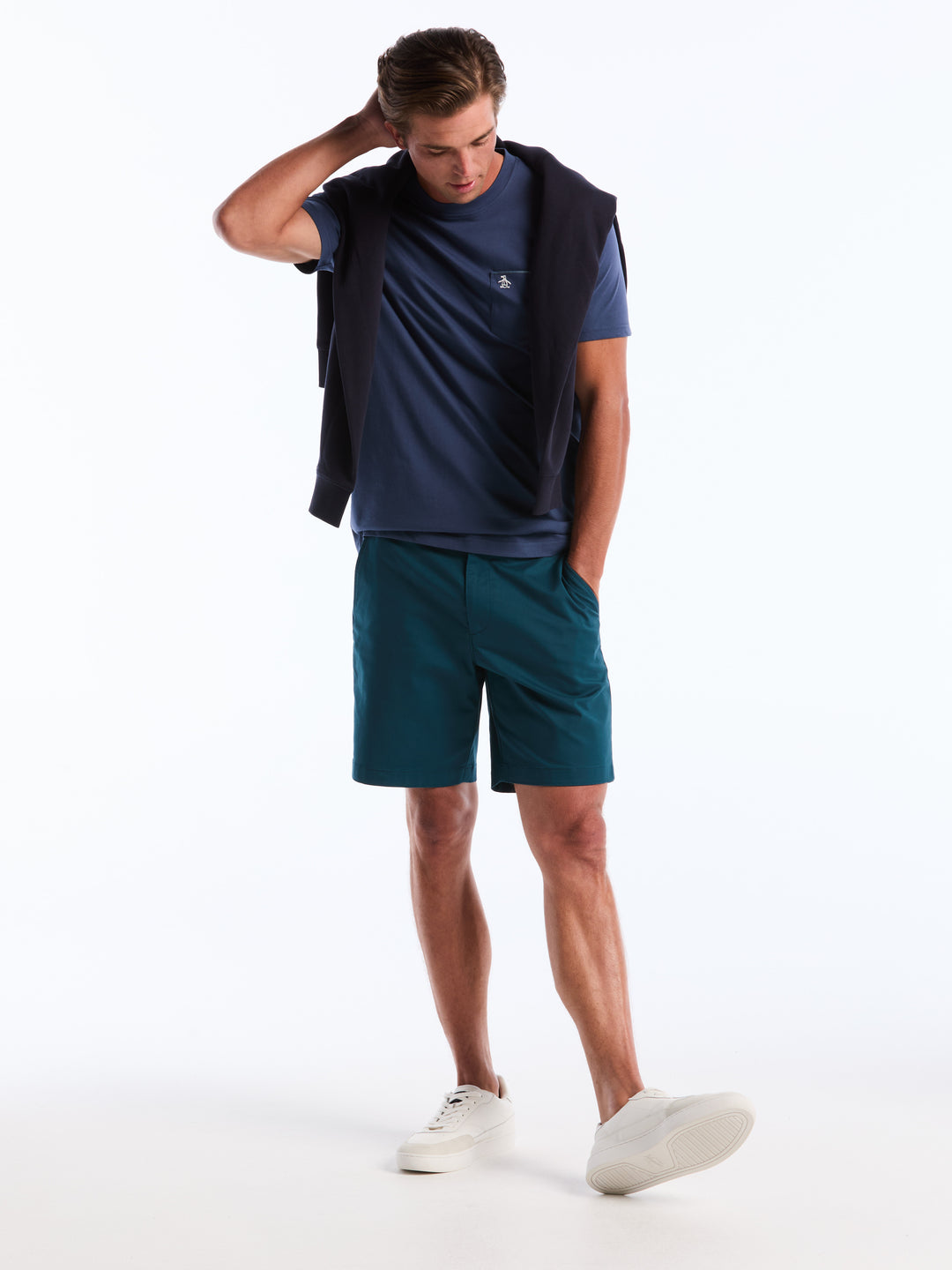Chambray Tipped Fashion Tee (Sargasso Sea) 