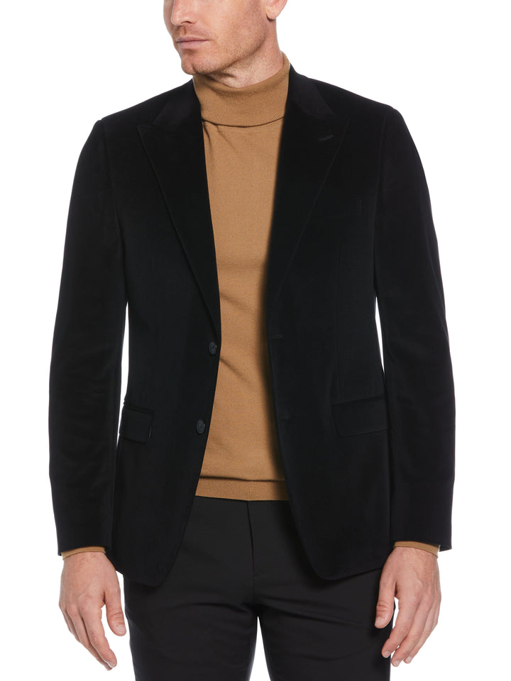 Skinny Fit Velvet Sportcoat (Black) 