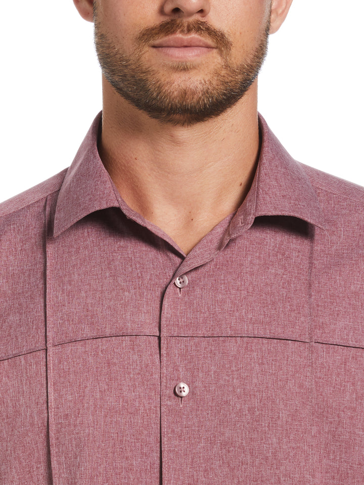 Two-Tone Cross Tuck Chambray Shirt (Hawthorn Rose) 