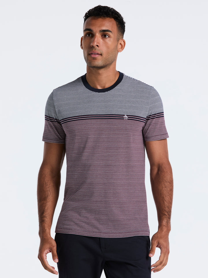 Engineered Stripe Jersey Tee (Dark Sapphire) 