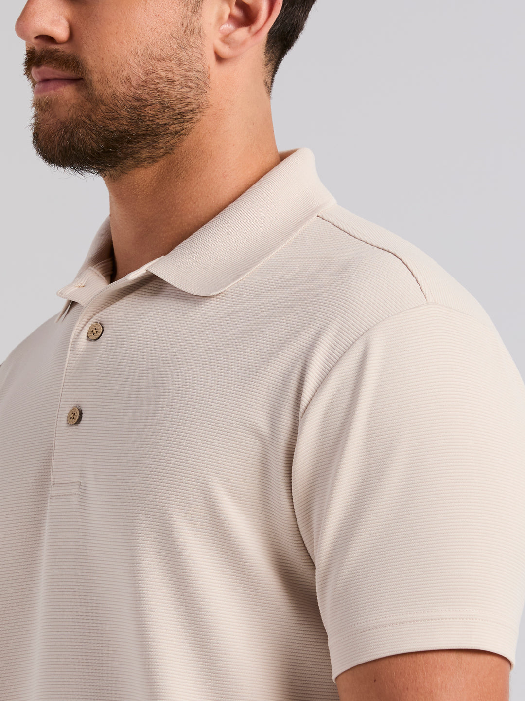 Wicking Ottoman Golf Polo Shirt (Moonbeam) 
