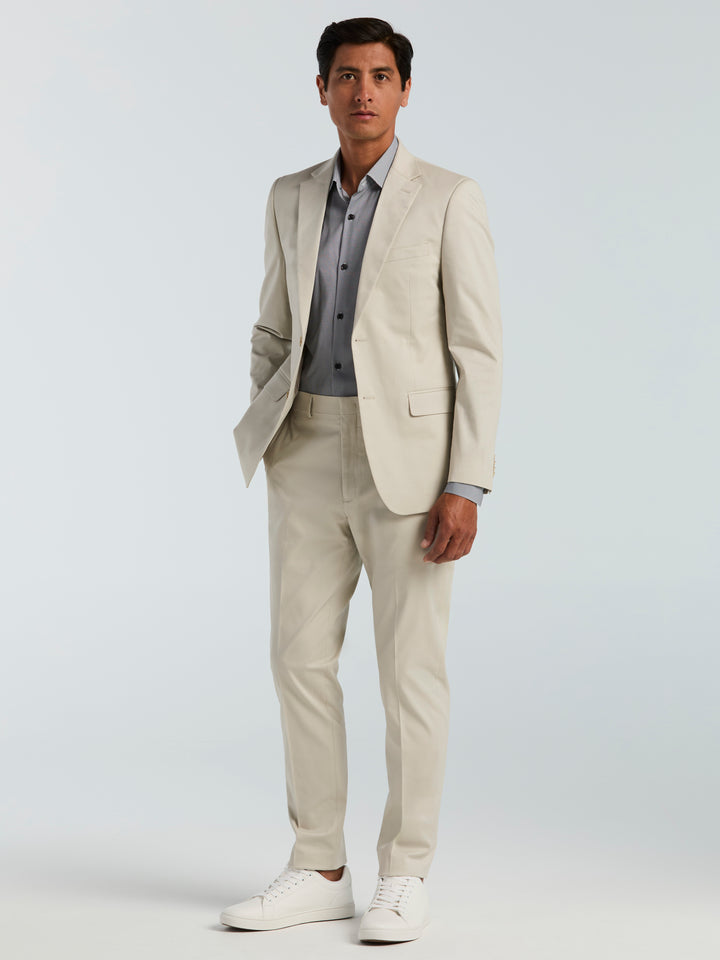 Skinny-Fit Solid Suit Jacket (Cream) 