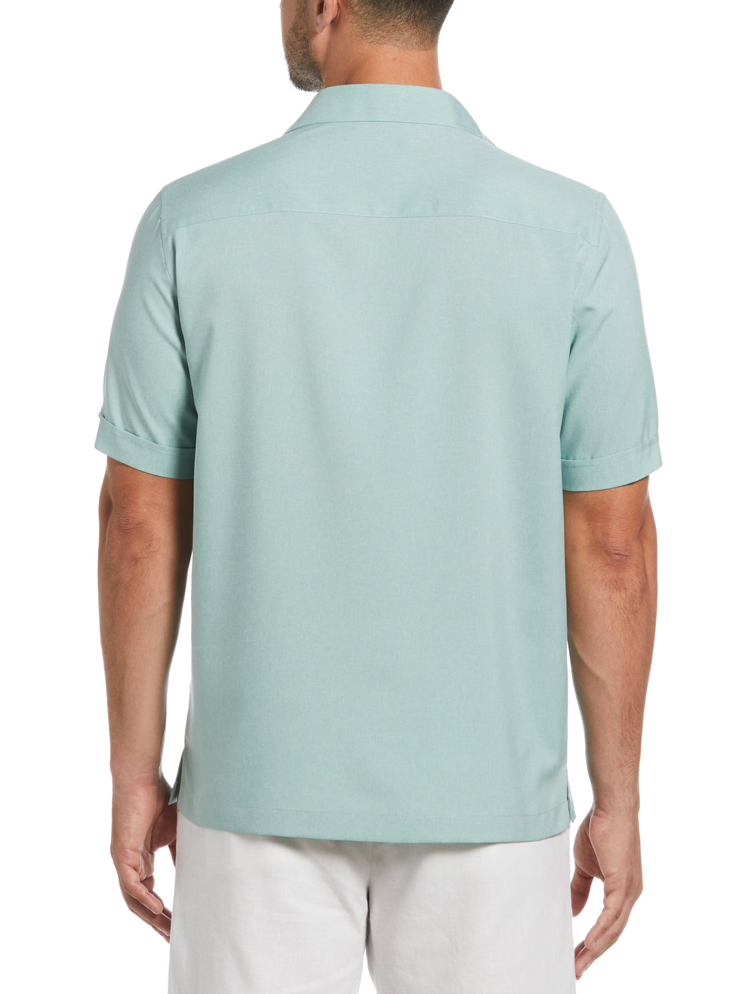 Two-Tone Cross Tuck Chambray Shirt (Blue Surf) 