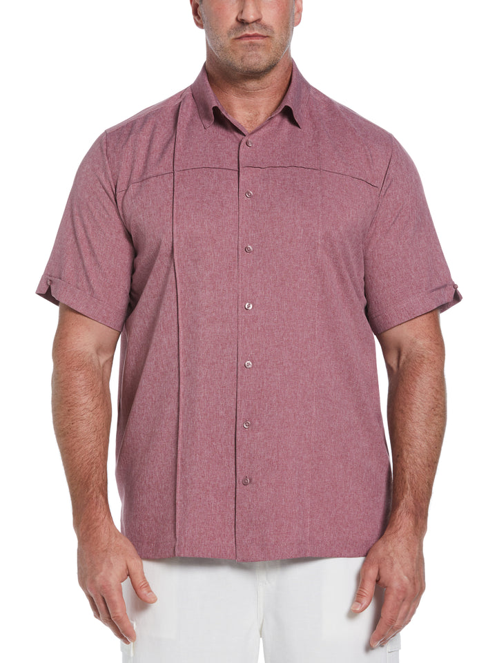 Big & Tall Two-Tone Cross Tuck Chambray Shirt (Hawthorn Rose) 