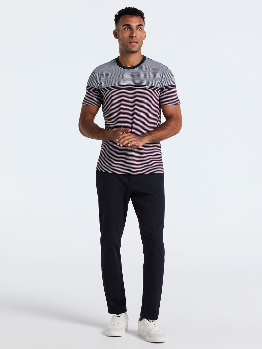 Engineered Stripe Jersey Tee (Dark Sapphire) 